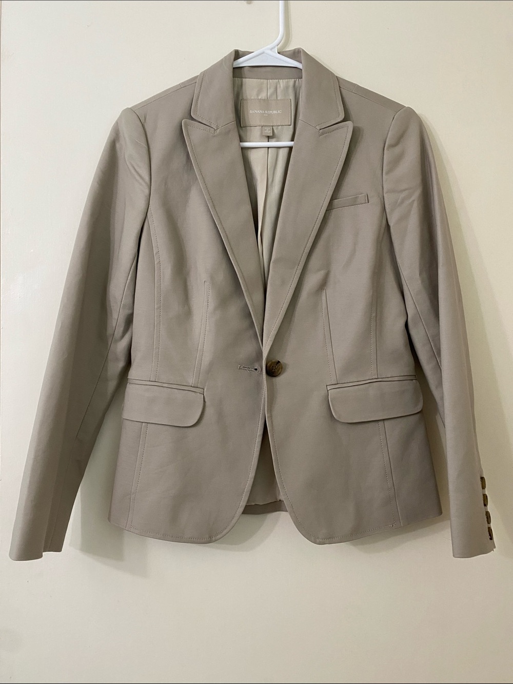 Banana Republic Taupe Single-Button Blazer